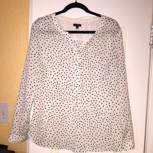 Talbots Large black polka dot blouse
